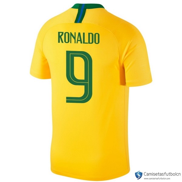 Camiseta Seleccion Brasil Primera equipo Ronaldo 2018 Amarillo